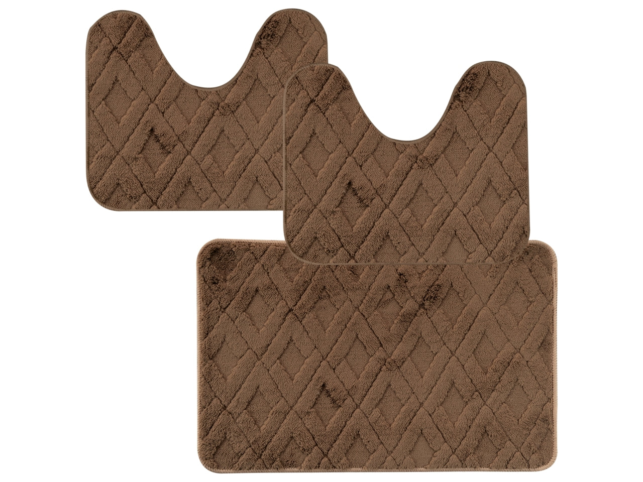 Jimmy parure tappeti bagno 3 pezzi marrone