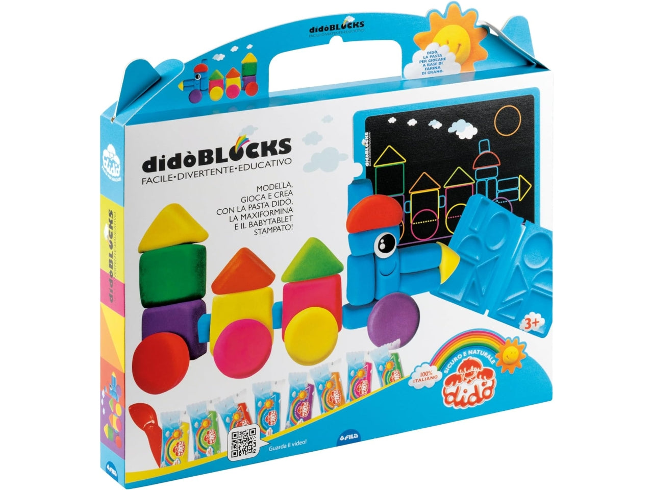 Pasta modellabile Didò Blocks Trenino con maxiformina e baby tablet stampato