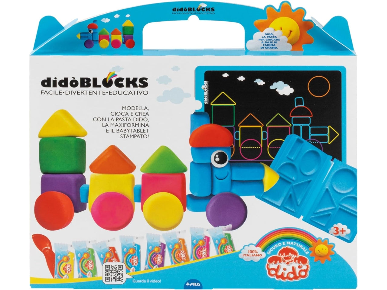 Pasta modellabile Didò Blocks Trenino con maxiformina e baby tablet stampato