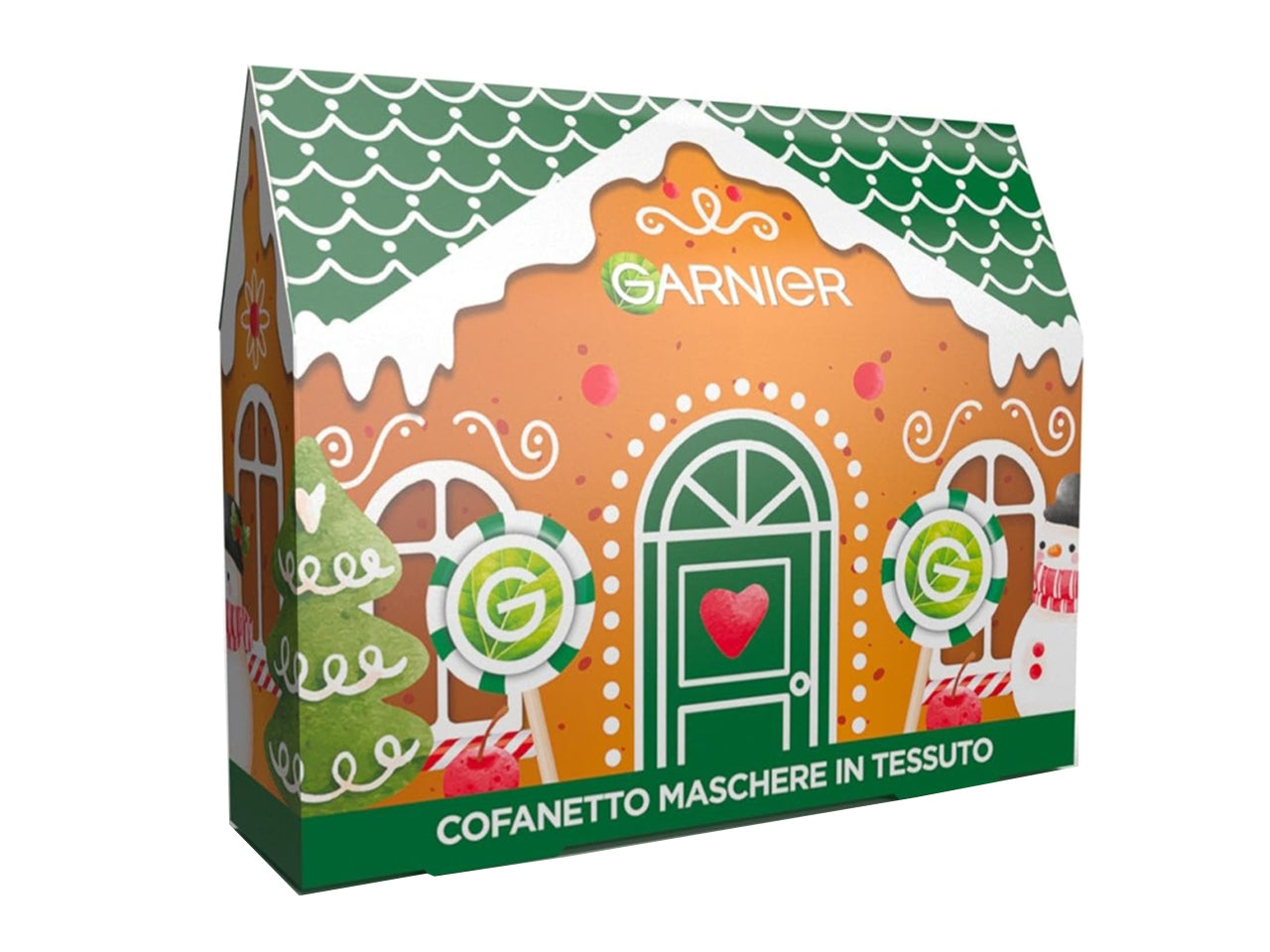 Garnier confezione regalo natale Casa Pan di Zenzero con 4 maschere Viso SkinActive in Tessuto e 1 Maschera Hydra Bomb Occhi