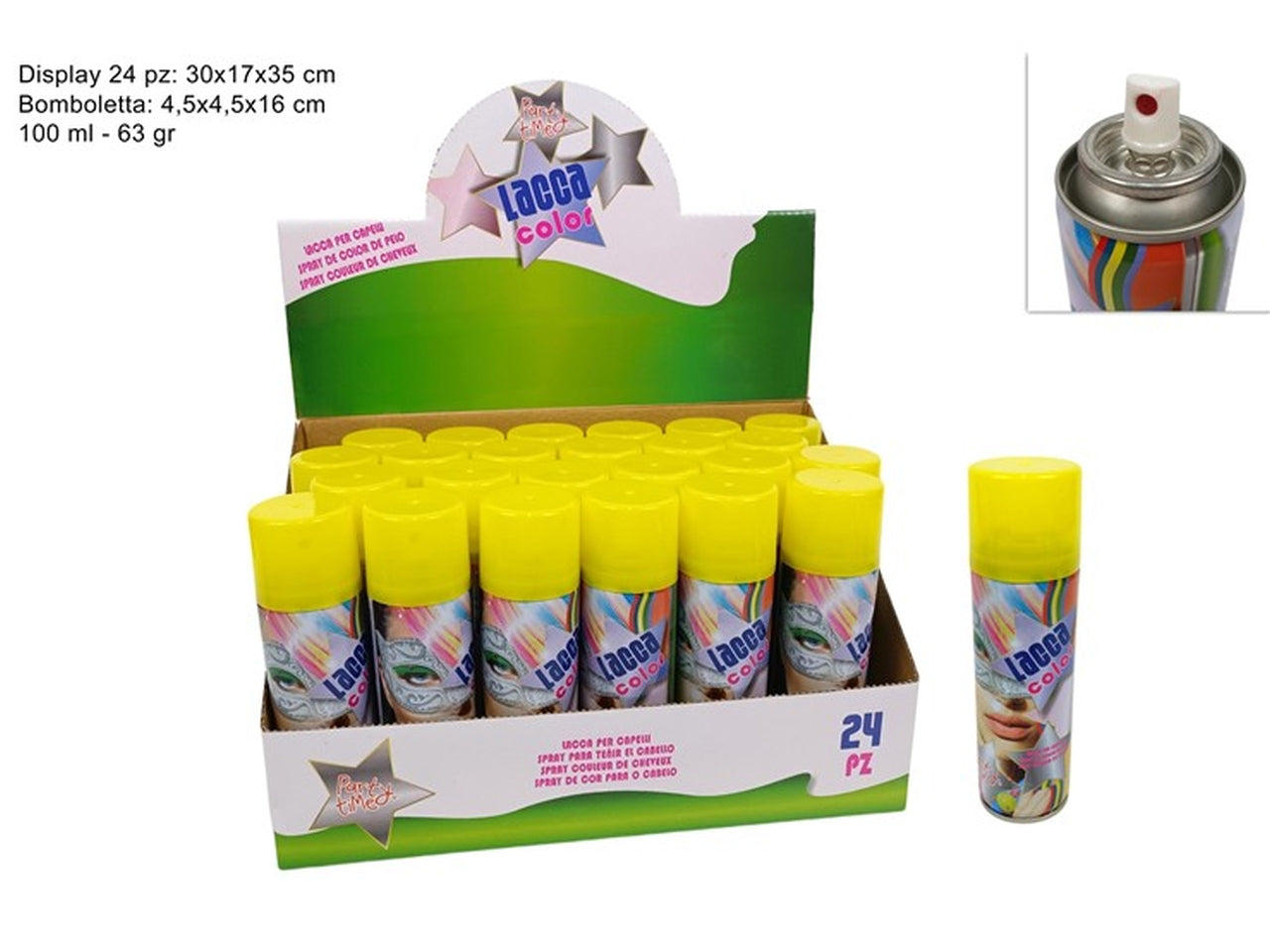 Lacca per capelli spray 100ml gialla