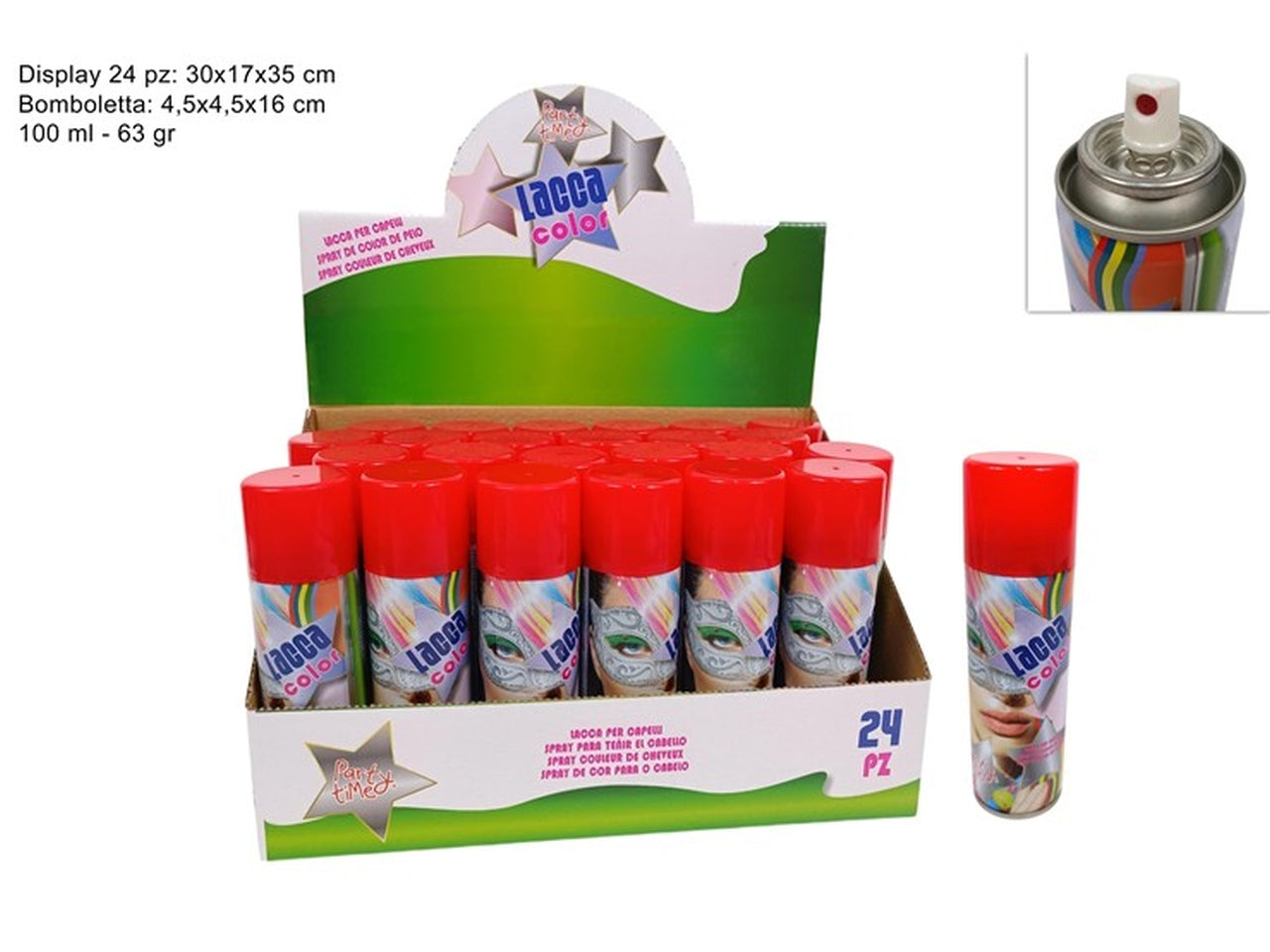 Lacca per capelli spray 100ml rosso