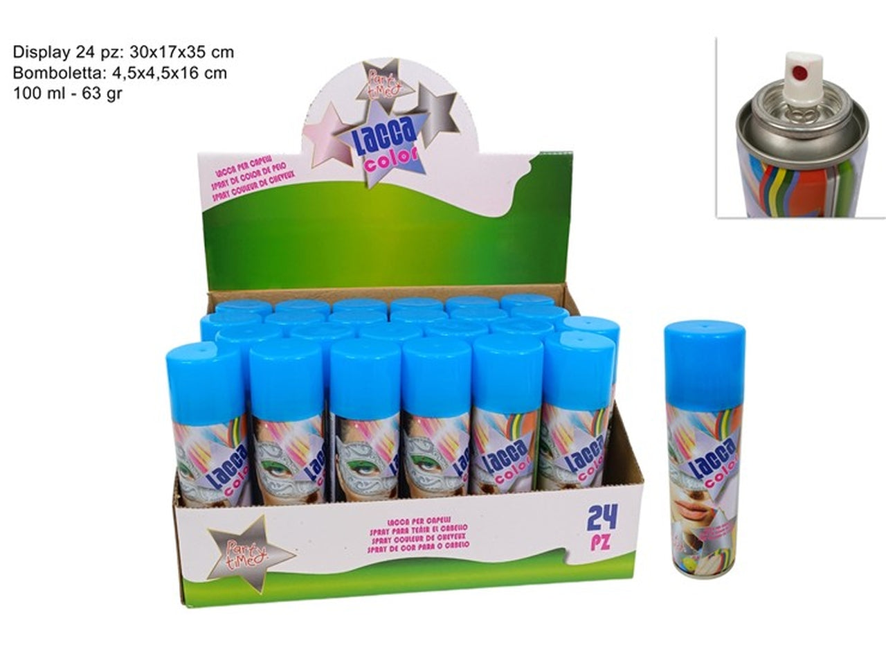 Lacca per capelli spray 100ml azzurro