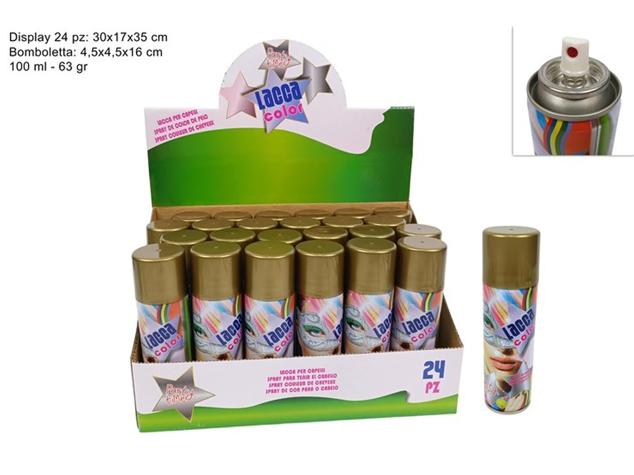 Lacca per capelli spray 100ml oro