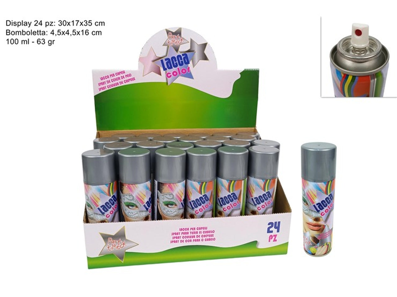 Lacca per capelli spray 100ml silver