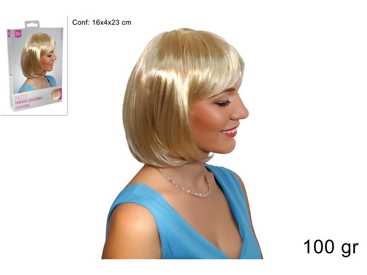 Parrucca caschetto bionda