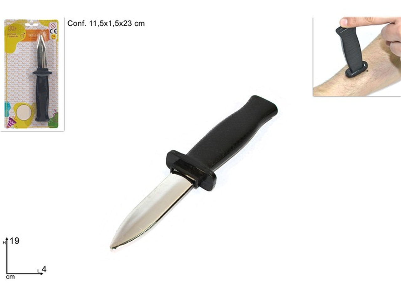 Coltello giocattolo con lama rientrante in plastica