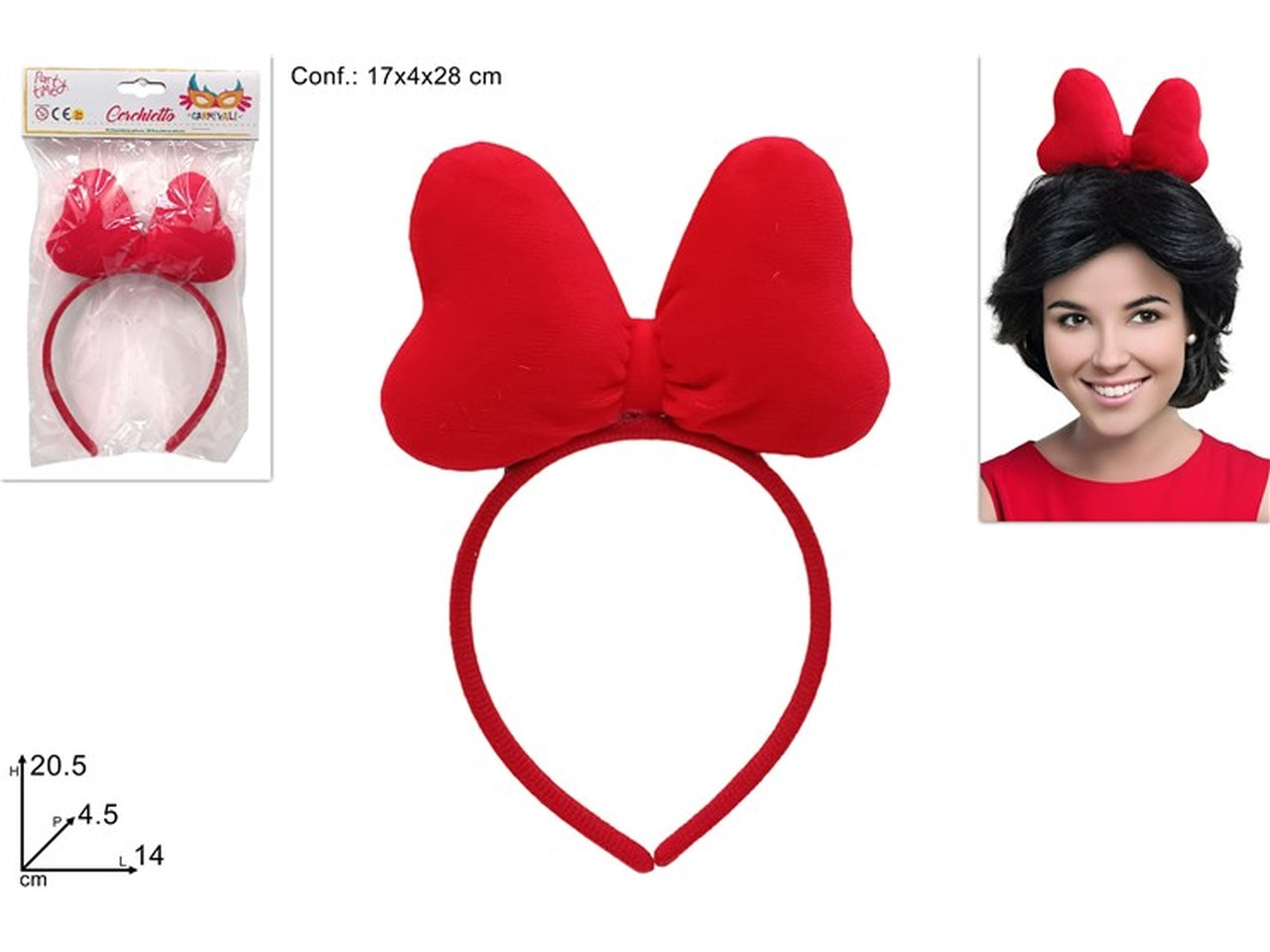 Cerchietto con fiocco rosso