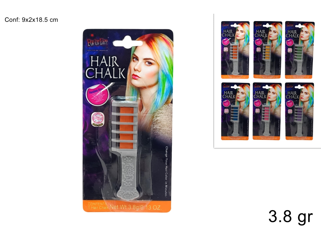 Pettine gesso per capelli in colori assortiti