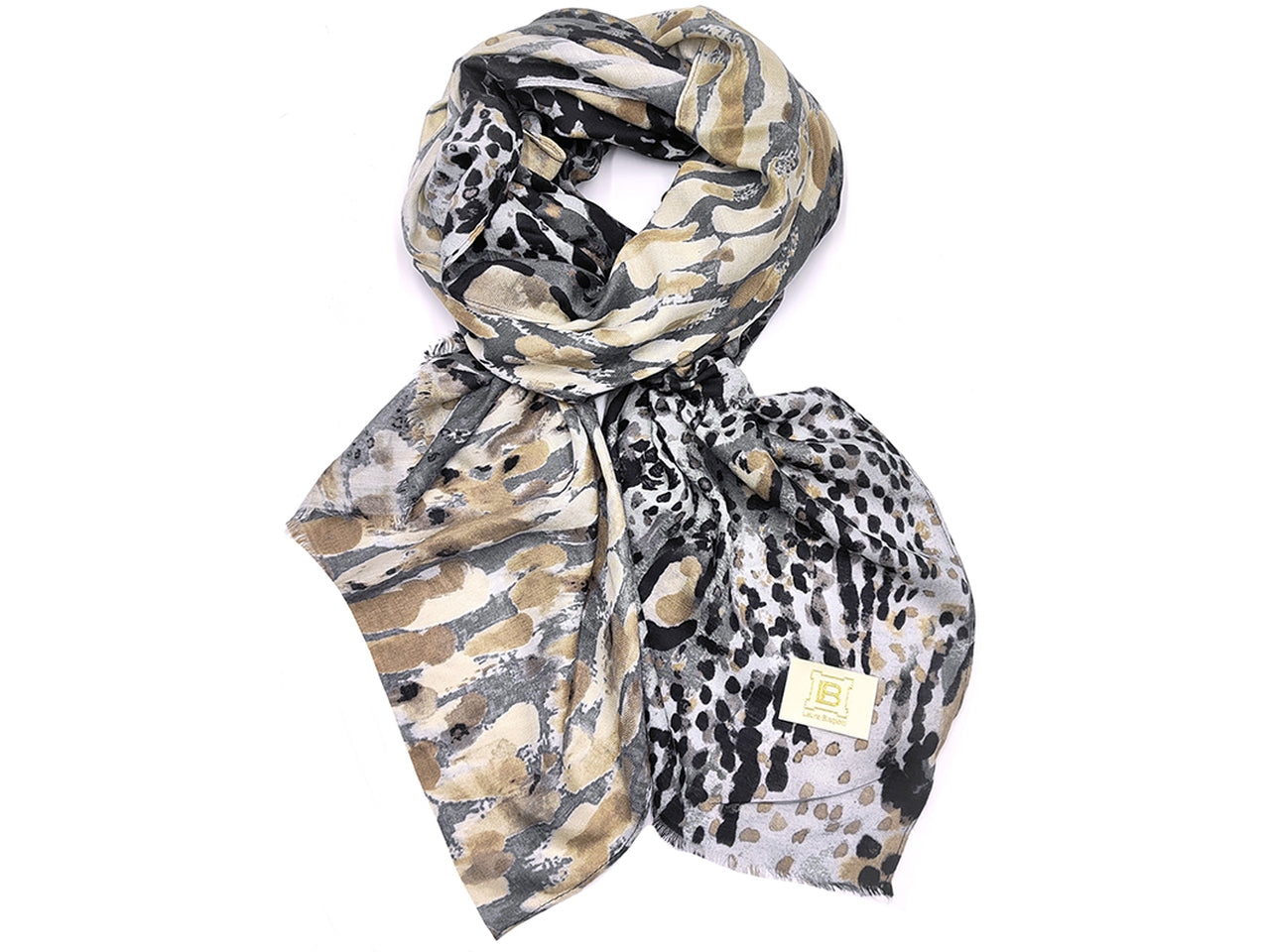 Sciarpa macchie nero 90x180cm