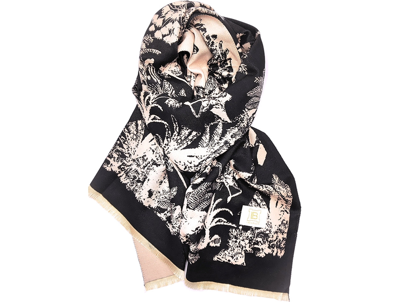 Sciarpa natura nero 90x180cm