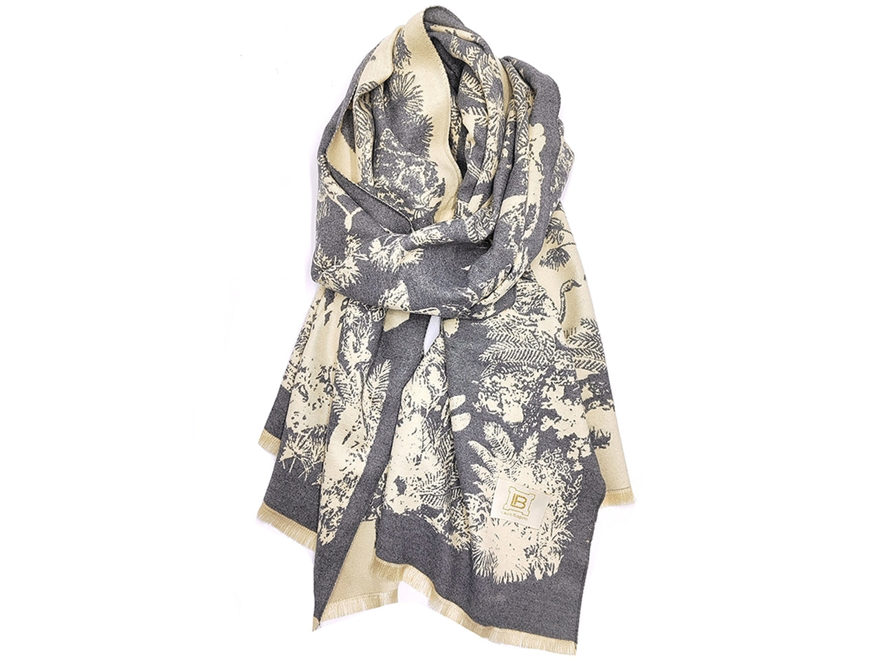 Sciarpa natura grigio 90x180cm