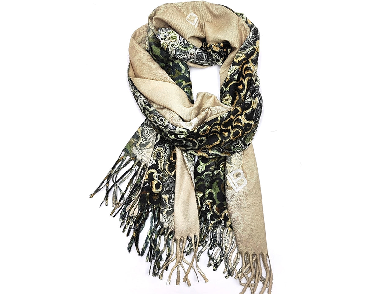 Sciarpa riccioli taupe 70x170cm