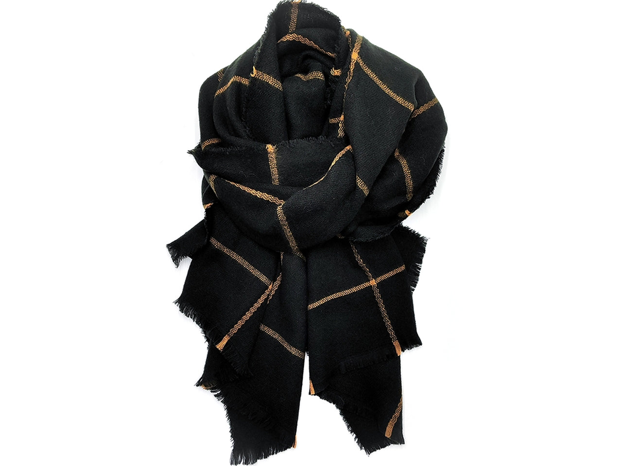 Sciarpa righe nero 80x200cm