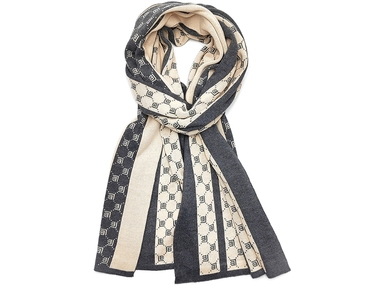 Sciarpa jacqard grigio 30x180cm