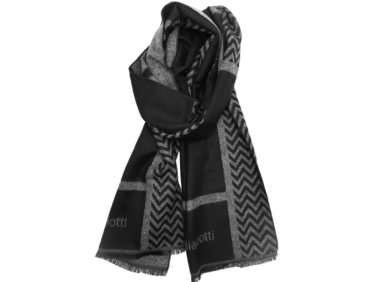 Sciarpa uomo zigzag nero 33x185cm