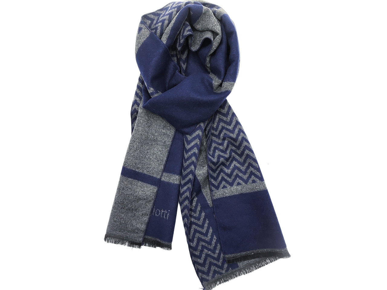 Sciarpa uomo zigzag blu 33x185cm