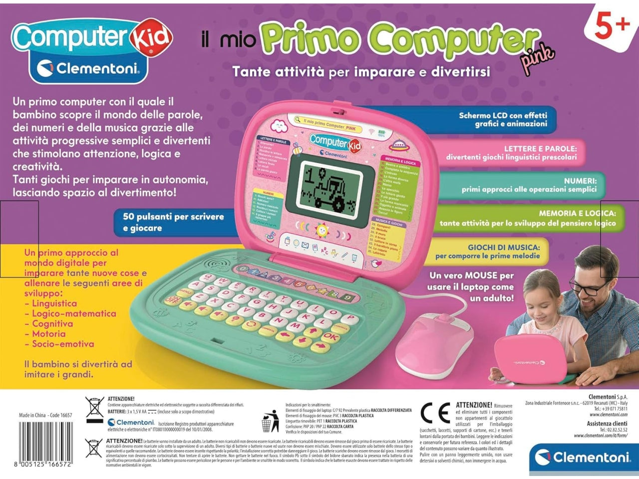 Clementoni il mio primo computer con mouse rosa