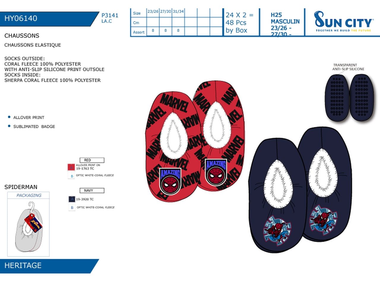 Spiderman pantofola invernale antiscivolo misure dalla 23/26 alla 31/34 23-35