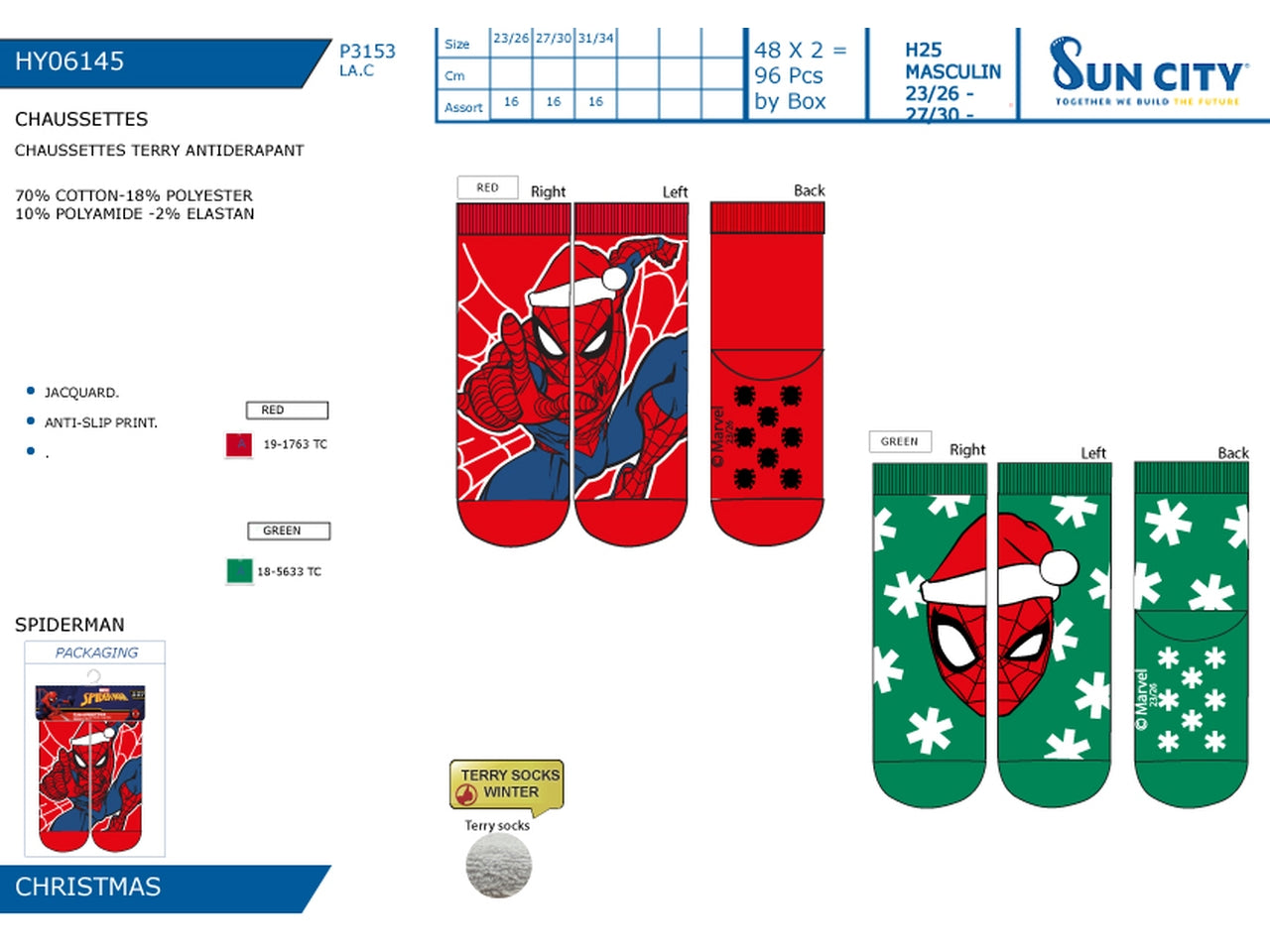 Spiderman calze antiscivolo dalla 23/26 alla 31/34 23-37