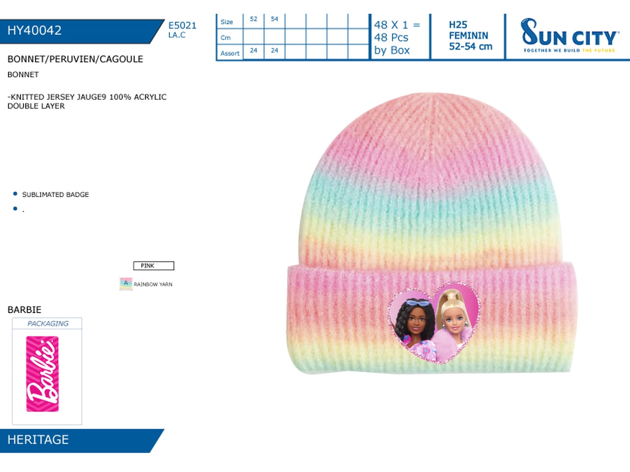 Barbie cappello taglie 52-54