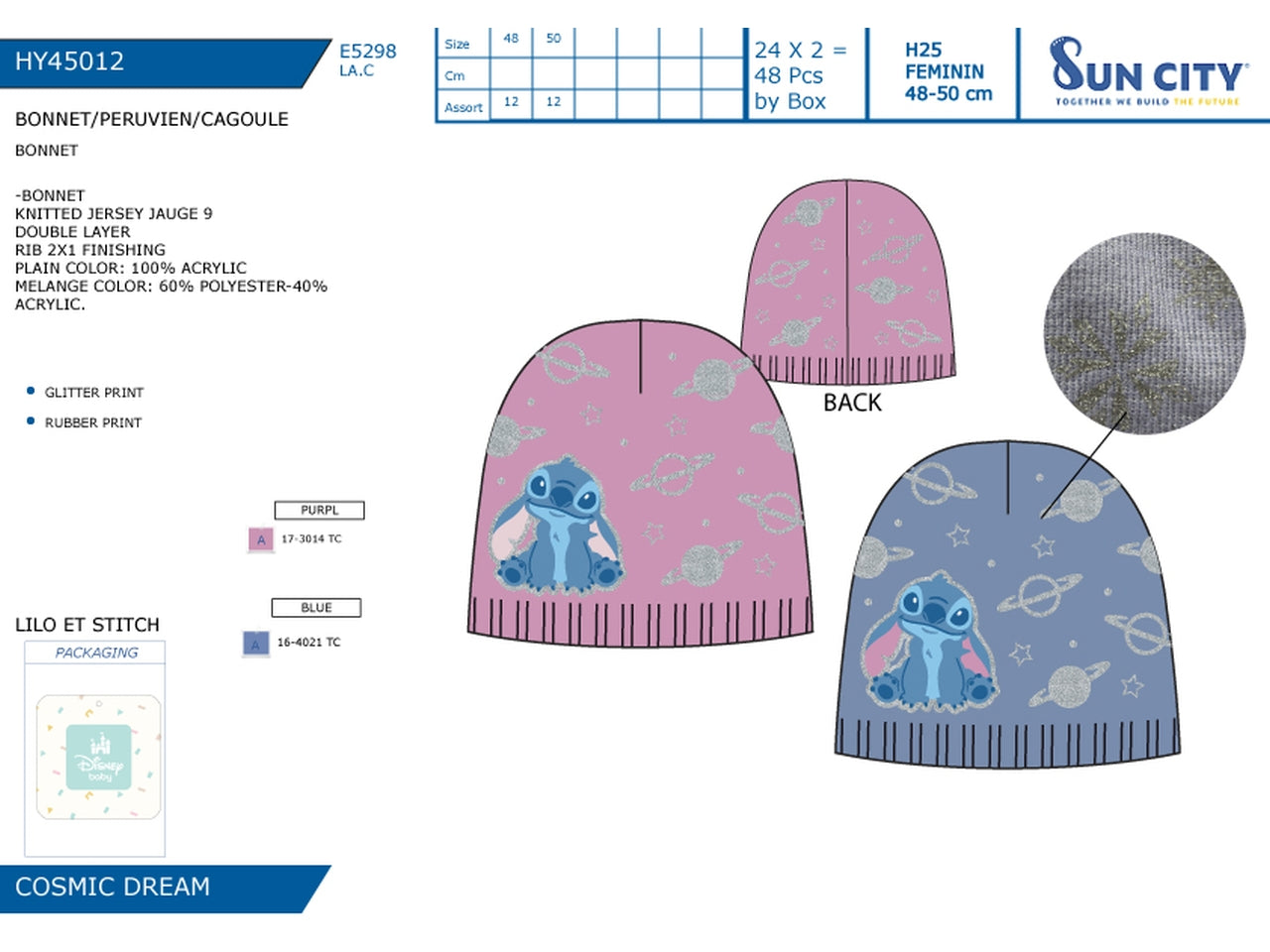 Lilo e stitch cappello taglie 48-50