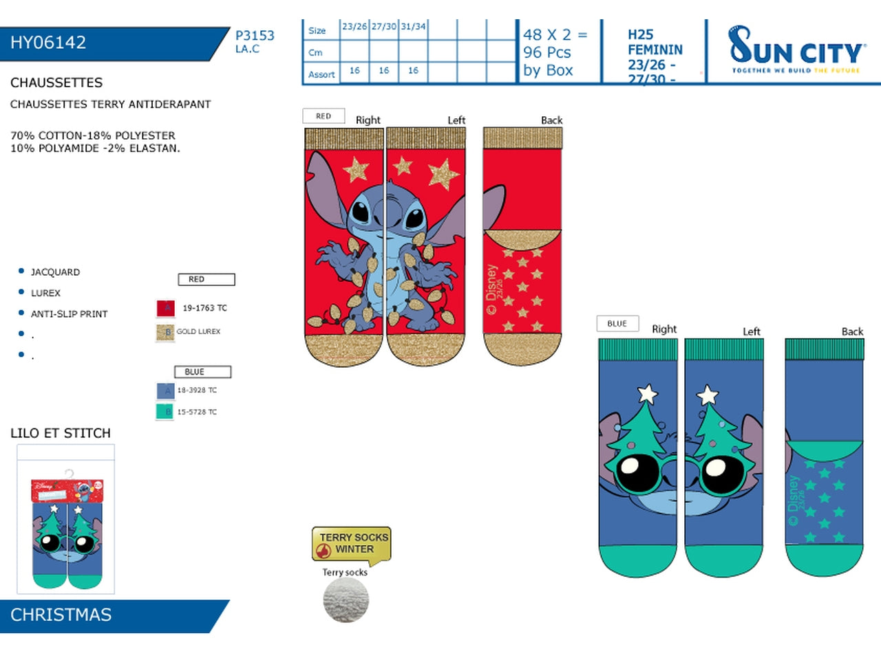 Lilo e stitch calze antiscivolo dalla 23/26 alla 31/34 23-34