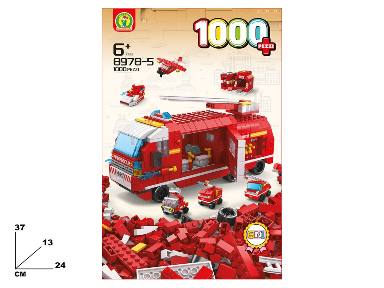 Costruzioni camion pompieri 1000 pezzi