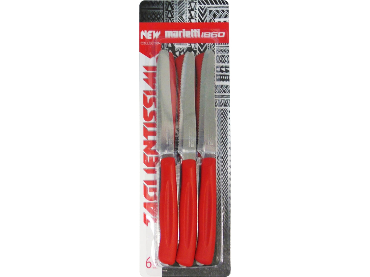 Coltelli da tavola 11cm 6 pezzi rosso