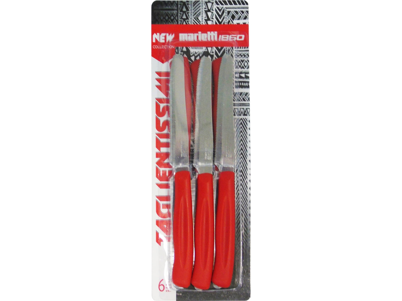 Coltelli da tavola 11cm 6 pezzi rosso