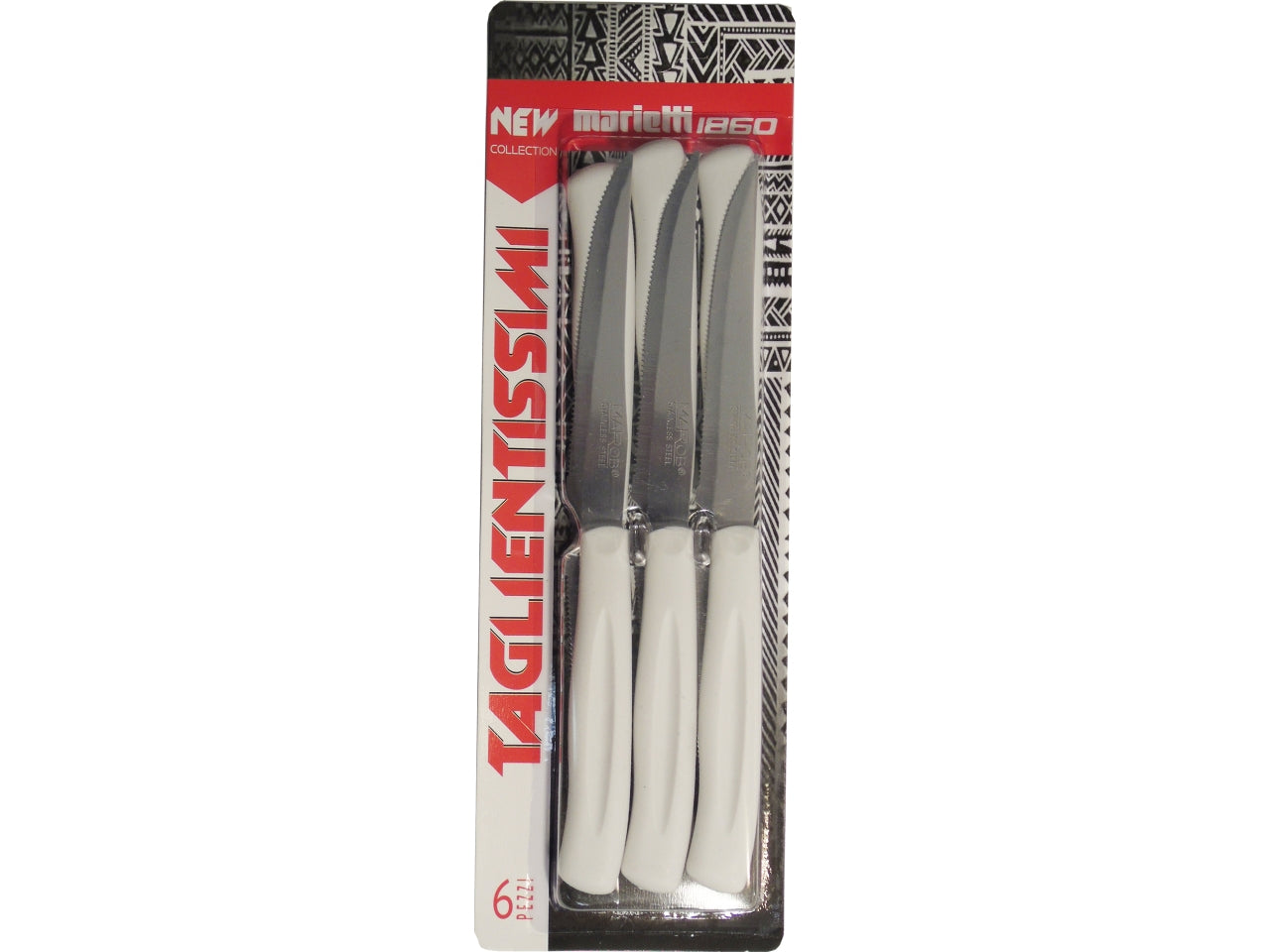Coltelli da bistecca 11cm 6 pezzi bianco