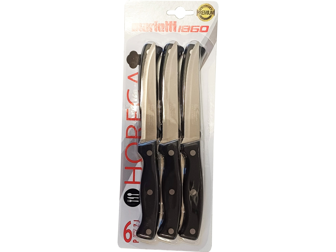 Coltelli da bistecca 11cm 6 pezzi nero