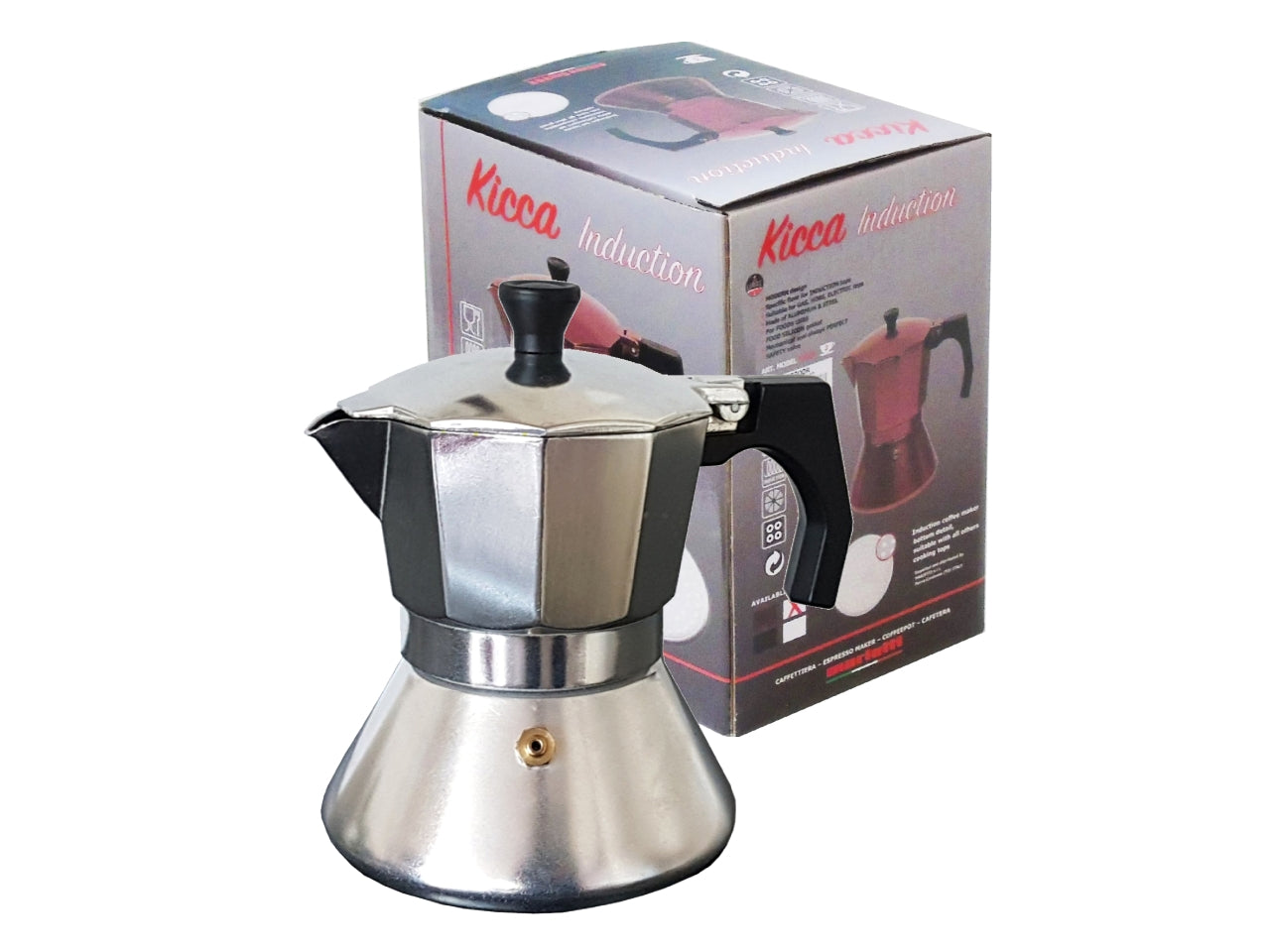 Caffettiera kicca per induzione 3 tazze alluminio