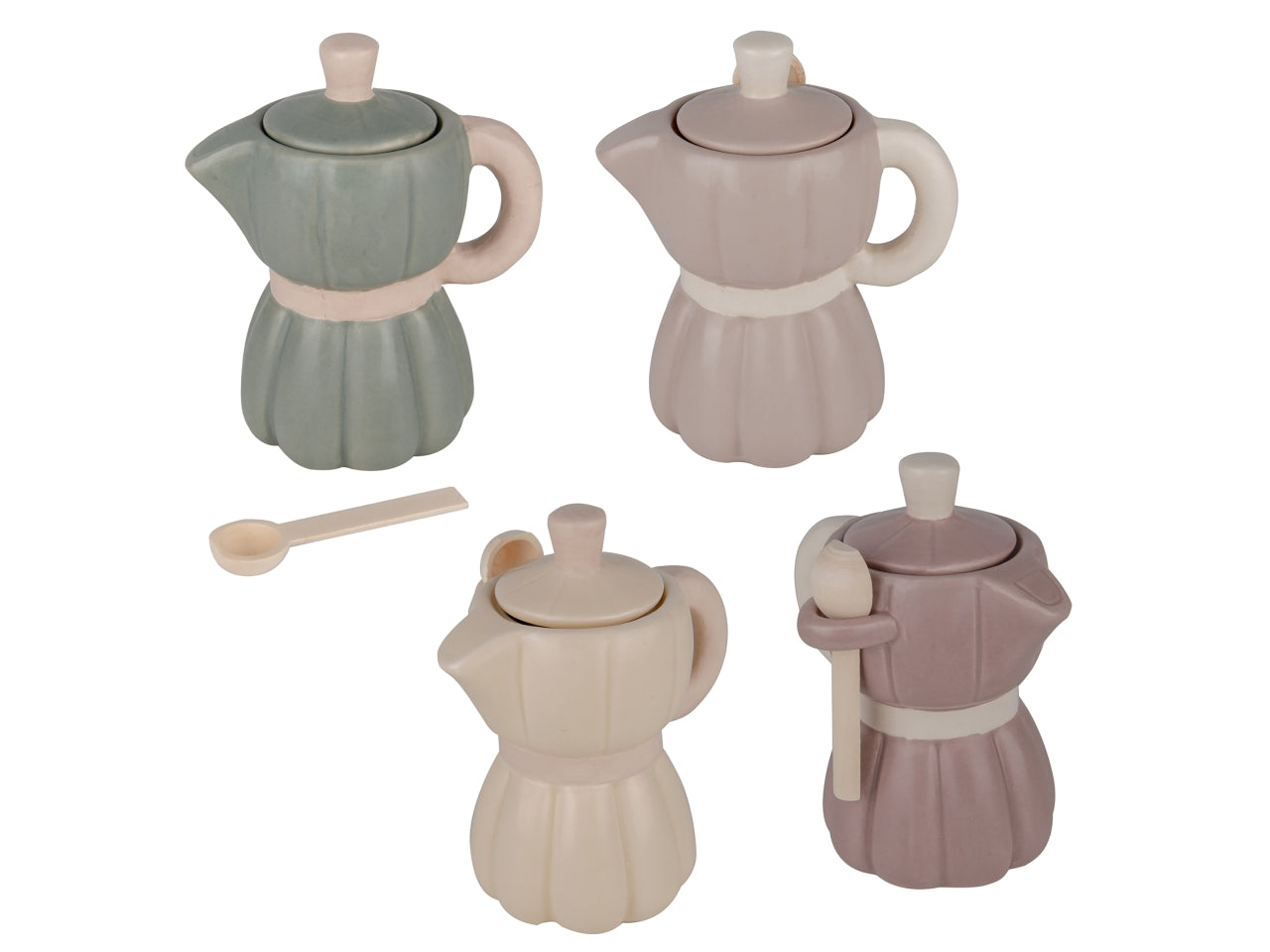 Arys zuccheriera moka 11cm con cucchiaino, 4 colori assortiti