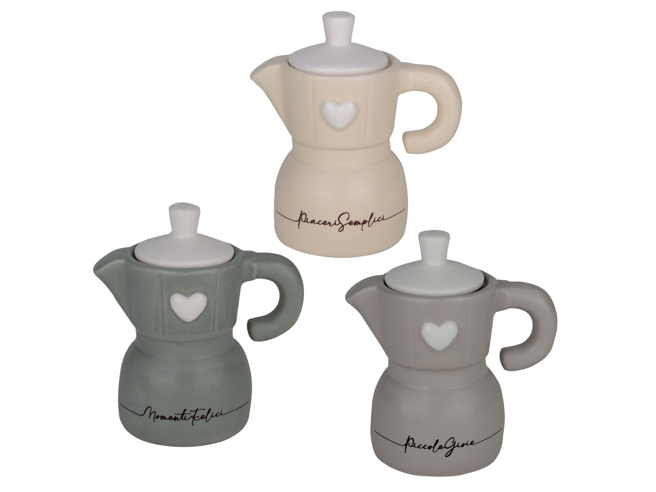 Arys zuccheriera moka con cuore 11cm, 3colori assortiti