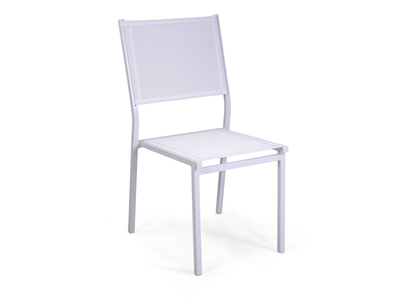 Sedia alluminio sullivan bianco con textilene bianco 55x46x.h43/88CM