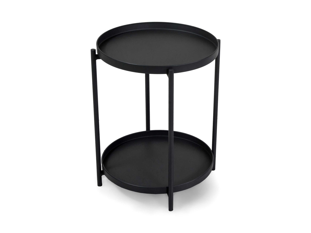 Tavolino metallo Hiro antracite tondo 2 piani d.40xh.50cm