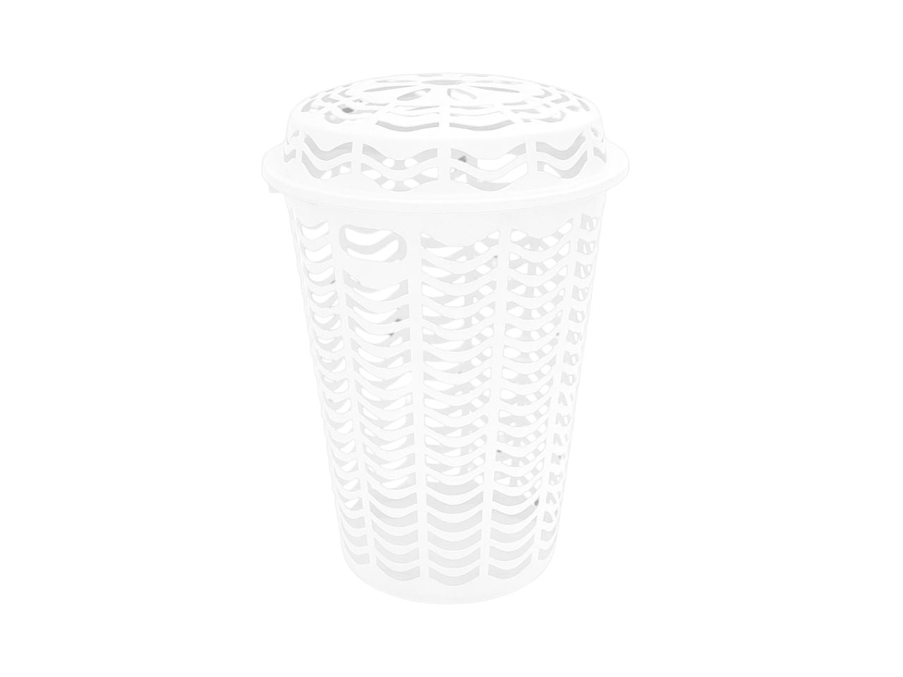 Cestone milleusi con coperchio 46xh.67cm bianco