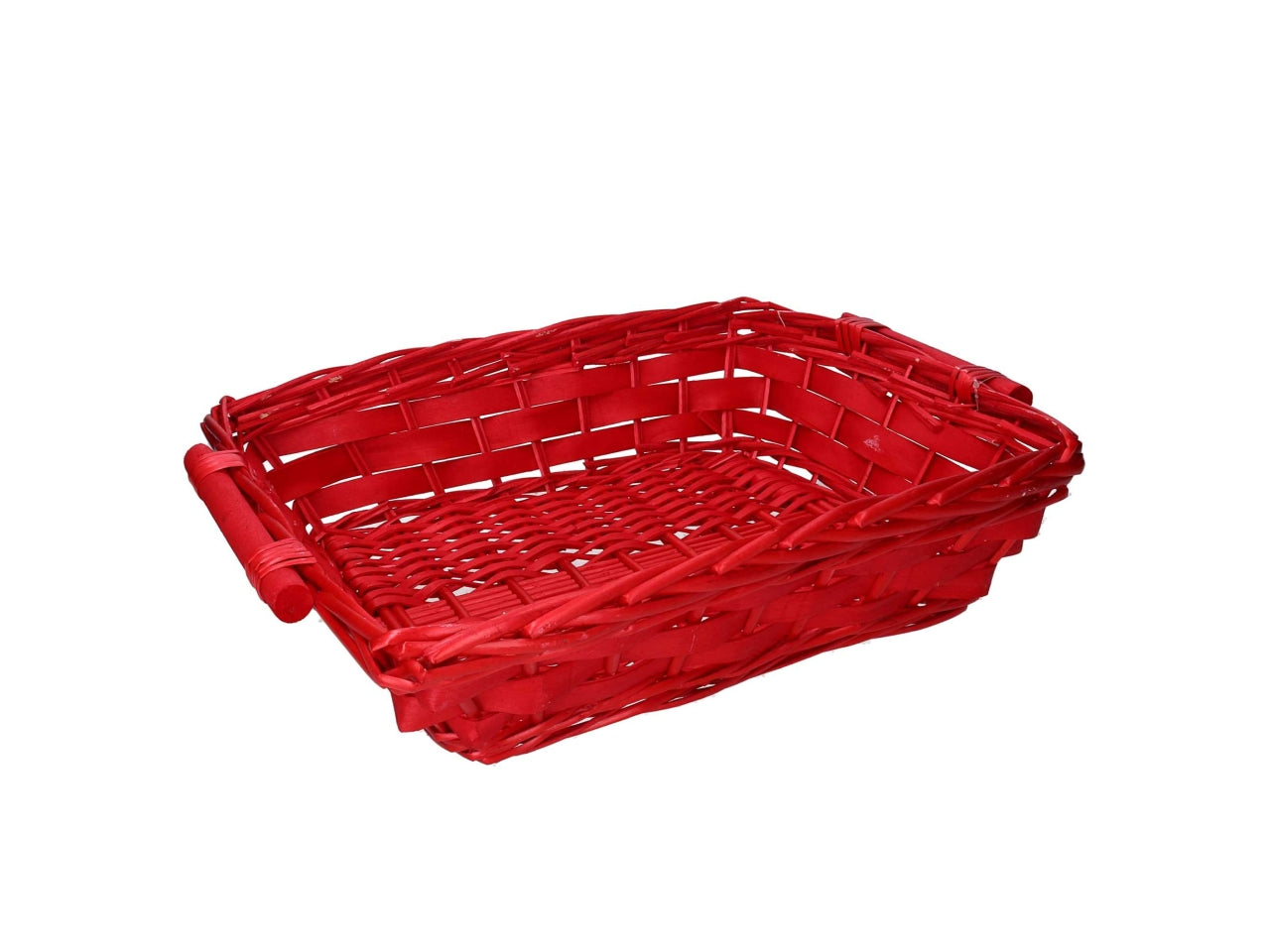 Cesta vimini Miracle rosso rettangolare cm44/48x37h12