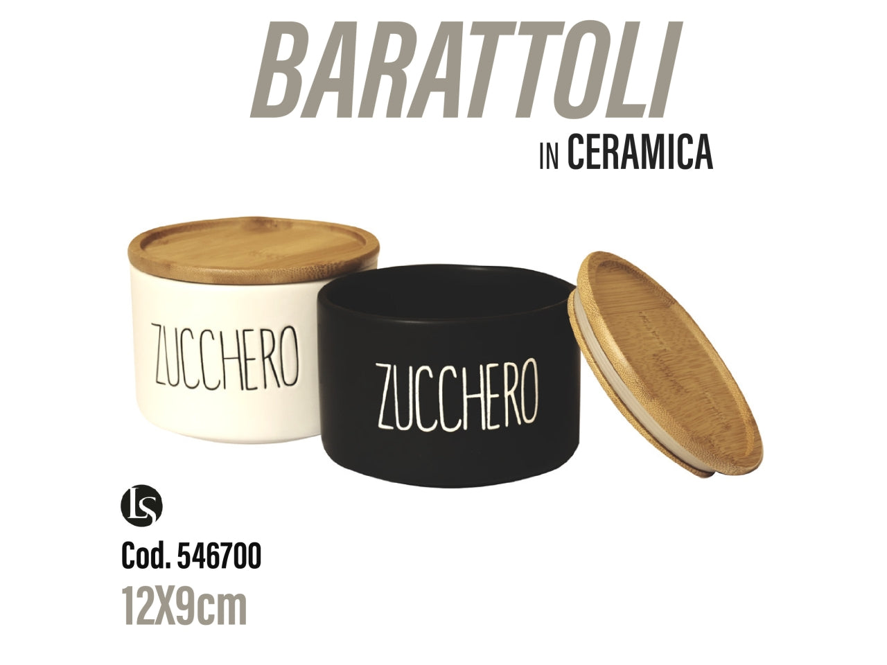 Bar Barattolo ceramica zucchero colori assortiti 12x9cm