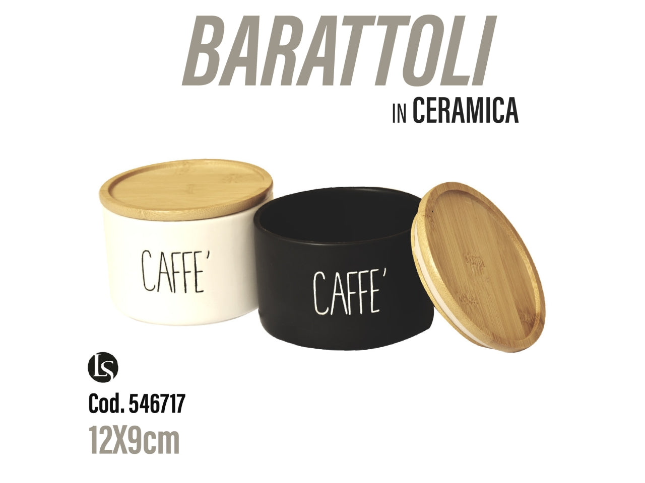 Bar Barattolo ceceramica caffe' colori assortiti 12x9cm
