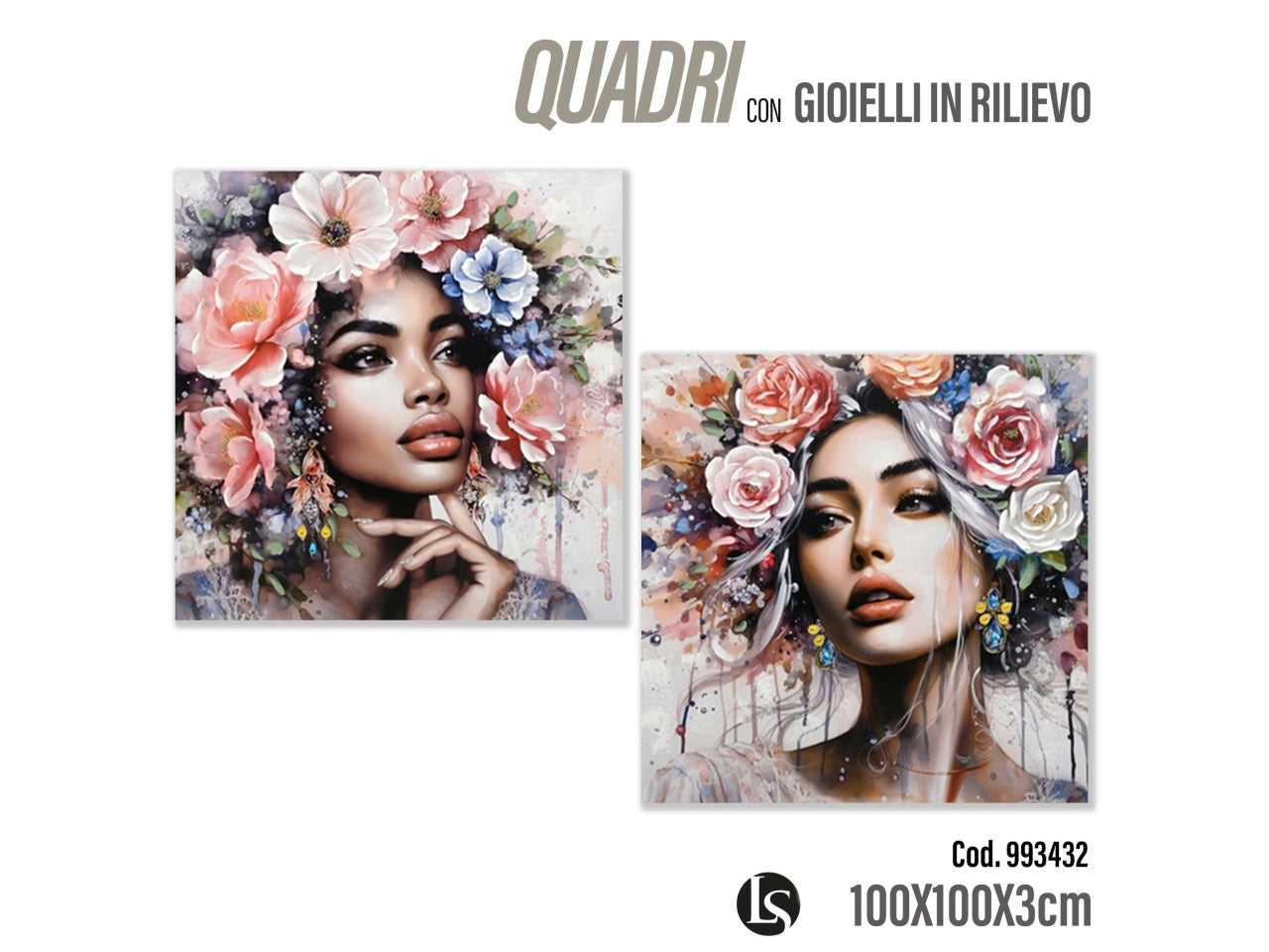 Mat quadro telae legno 100x100x3cm