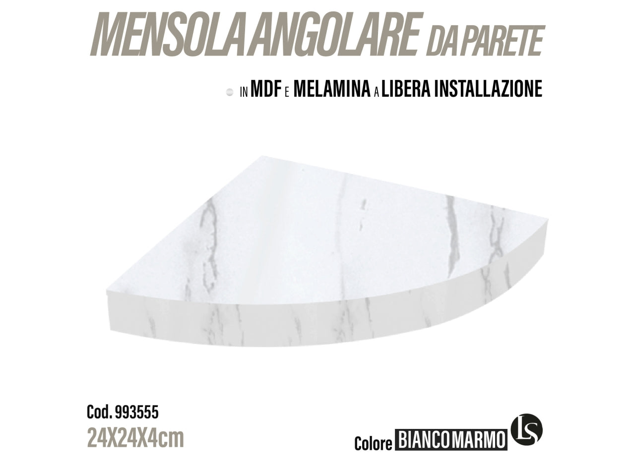 Rus mensola mdf 23x23x3,8cm