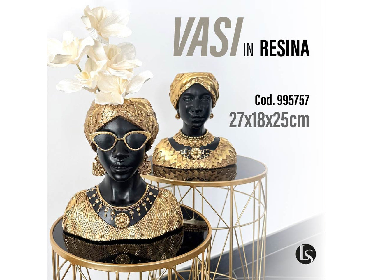 Ris vaso testa 25x18x27cm