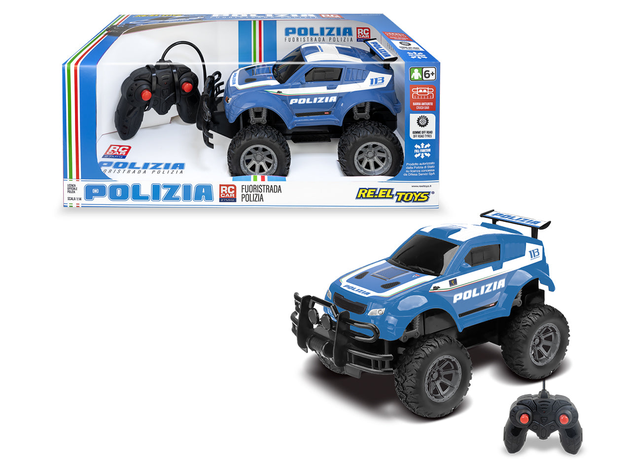 Auto radiocomando Big wheels polizia scala1:16