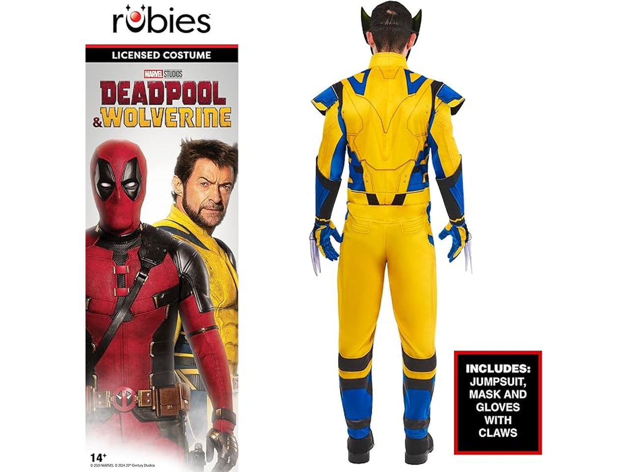 Costume adulto wolverine deluxe, composto da tuta, guanti con lame e maschera taglia M