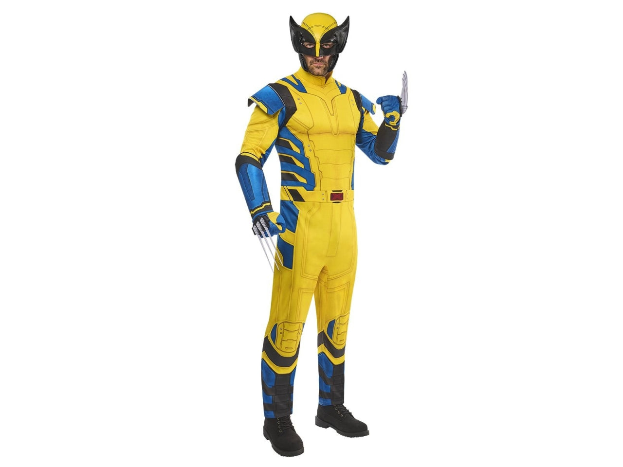 Costume adulto wolverine deluxe, composto da tuta, guanti con lame e maschera taglia S