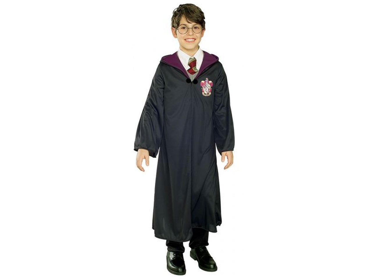 Costume Harry Potter, composto da tunica con cappuccio e spilla taglia XL 9-10 anni