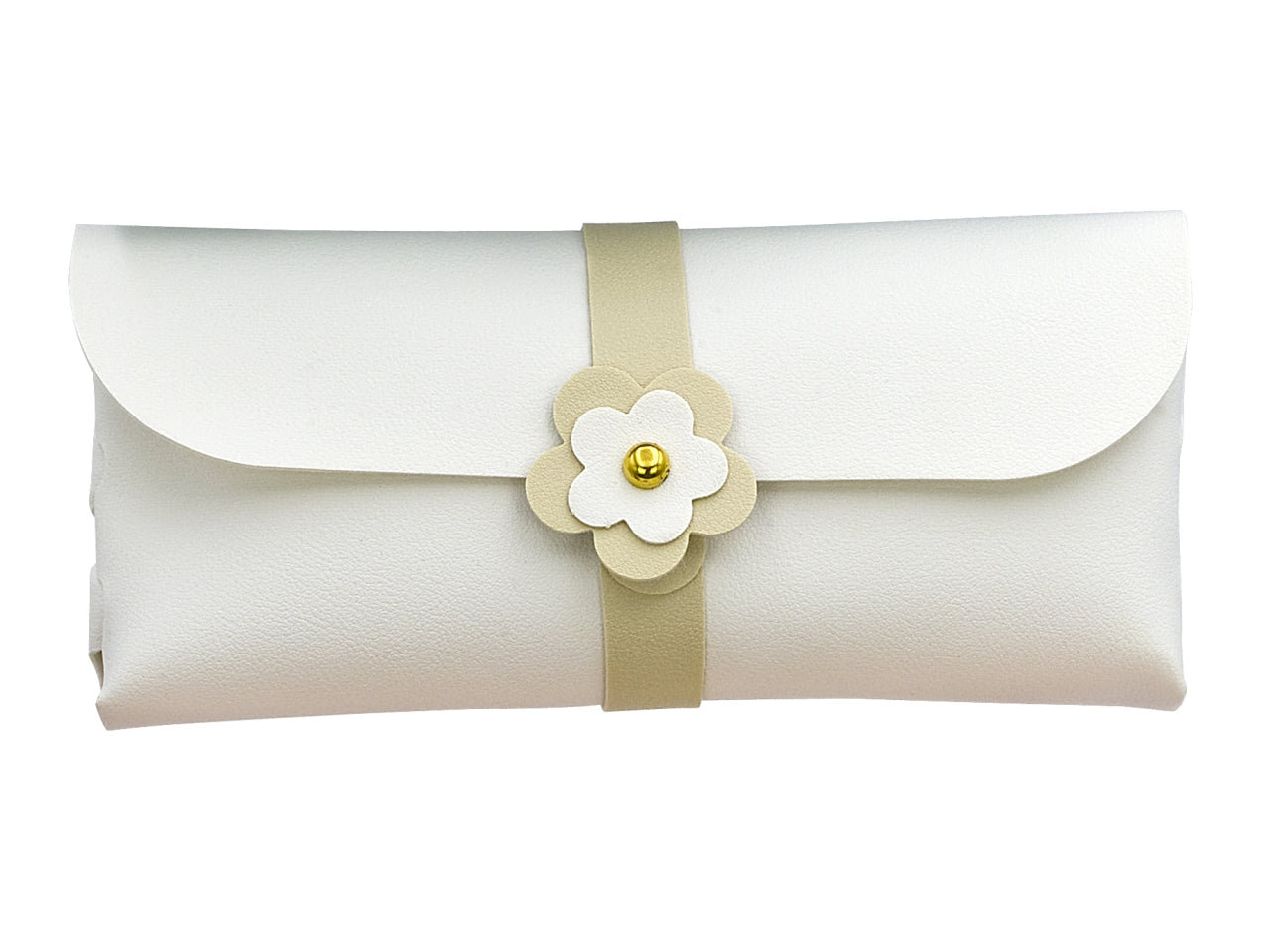 Astuccio pochette in similpelle 19x9x2cm avorio