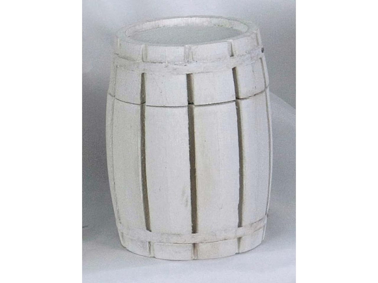 Scatola botte in legno bianco